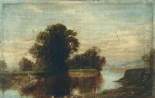 Ohio River Landscape Oil Painting by Robert Scott Duncanson