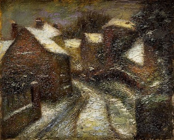 Chemin Enneige Oil Painting by Alfred Dunet