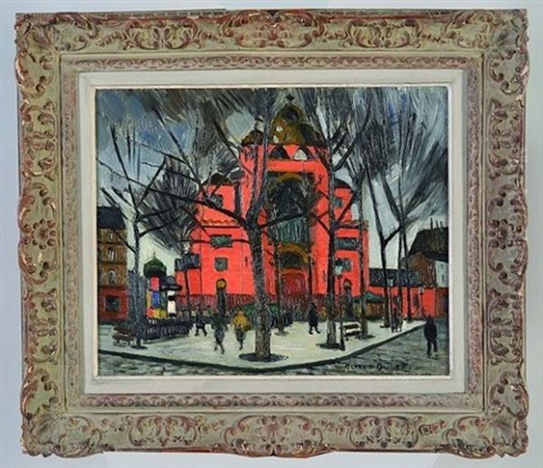 La Place Des Abbesses Et Saint-jean Oil Painting by Alfred Dunet