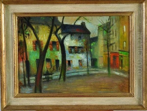 Une Place A Montmartre Oil Painting by Alfred Dunet