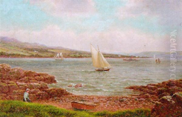 Kames Bay, Rothersay Oil Painting by Albert Dunington