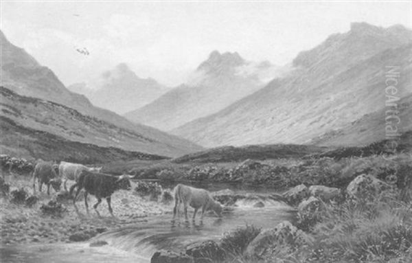 Glen Sannox, Isle Of Arran Oil Painting by Albert Dunington