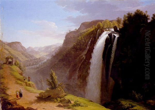 Wasserfall Bei Reichenbach Oil Painting by Balthasar Anton Dunker