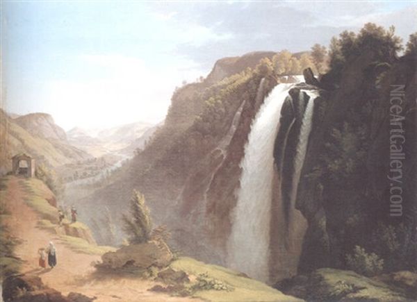 Wasserfall Bei Reichenbach Oil Painting by Balthasar Anton Dunker