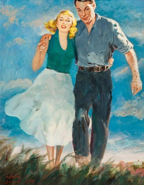 Couple Walking In A Field by Harvey Dunn