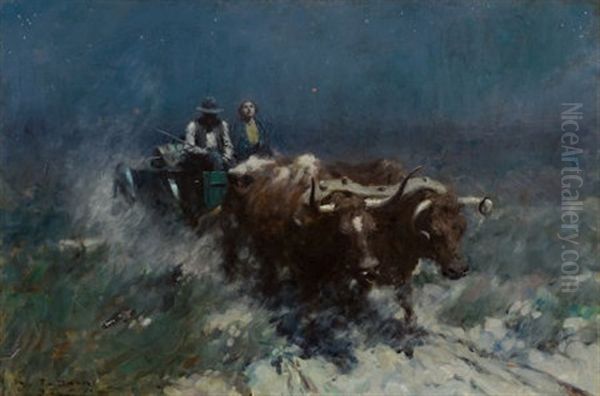 Prairie Homesteaders Coming Home by Harvey Dunn