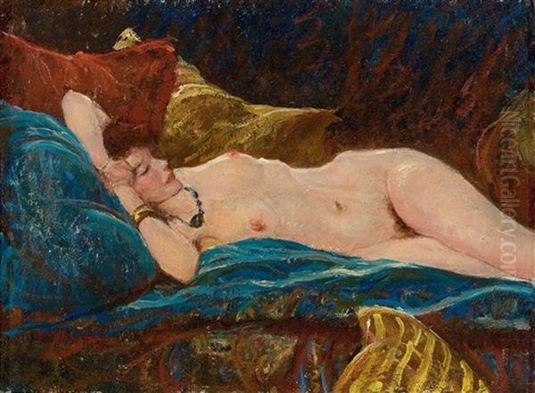 Reclining Nude Oil Painting by Harvey Dunn