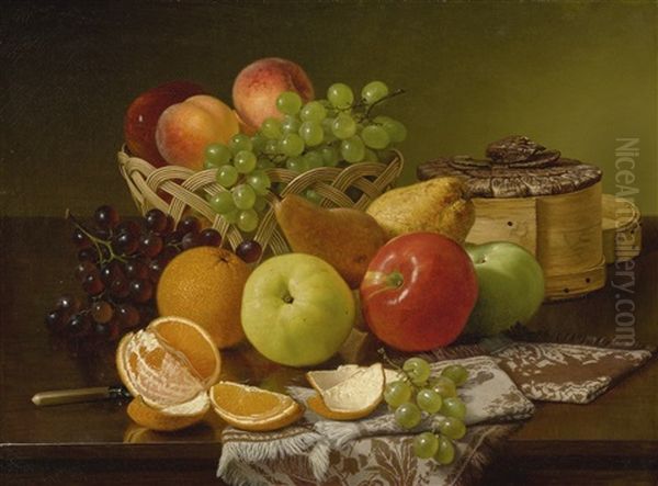 Still Life With Apples, Grapes And Other Fruit Oil Painting by Robert Spear Dunning