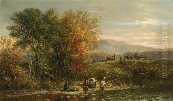 Picnic In The Sandwich Mountains, New Hampshire by Robert Spear Dunning