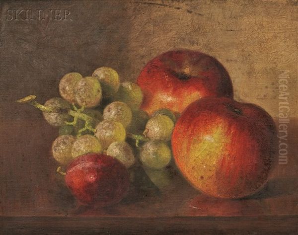 Still Life With Apples, Grapes, And Plum Oil Painting by Robert Spear Dunning