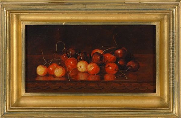 Still Life Of Cherries Oil Painting by Robert Spear Dunning