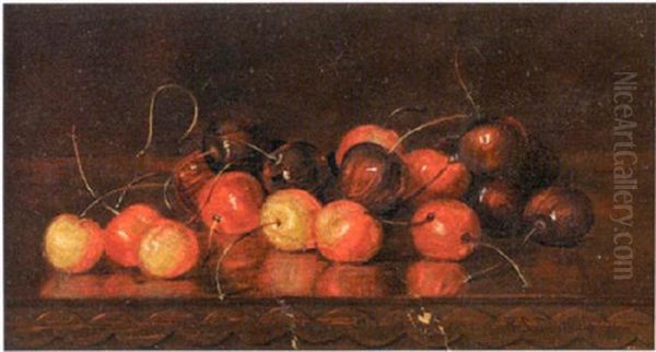 Still Life Of Cherries Oil Painting by Robert Spear Dunning