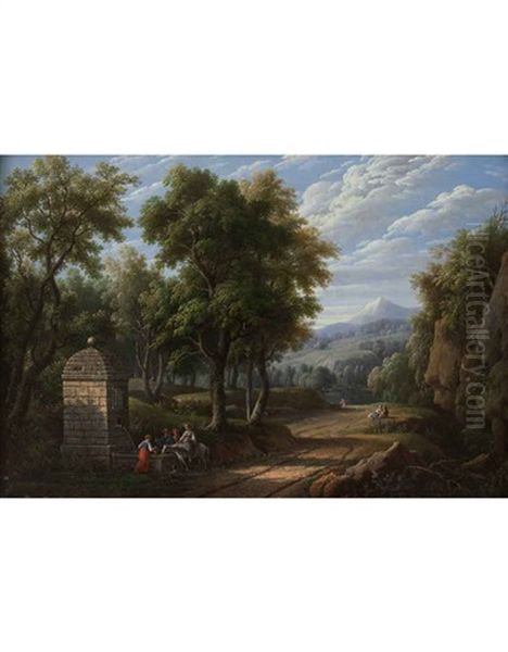 Paesaggio Oil Painting by Alexandre Hyacinthe Dunouy