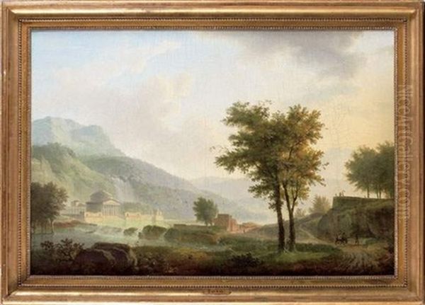 Paysage Au Temple Oil Painting by Alexandre Hyacinthe Dunouy