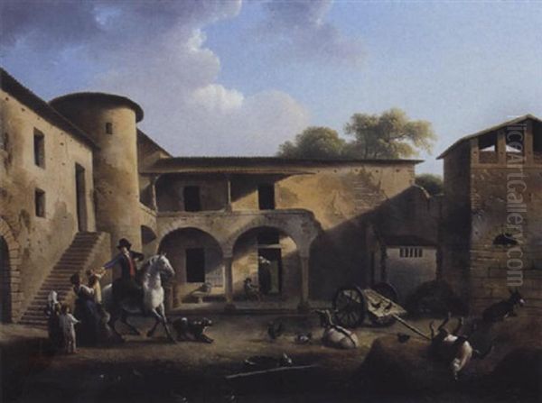 Les Adieux Du Hobereau Oil Painting by Alexandre Hyacinthe Dunouy