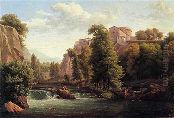 View Of Tivoli Oil Painting by Alexandre Hyacinthe Dunouy