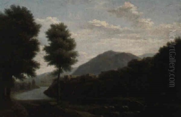 Paysage D'italie Oil Painting by Alexandre Hyacinthe Dunouy