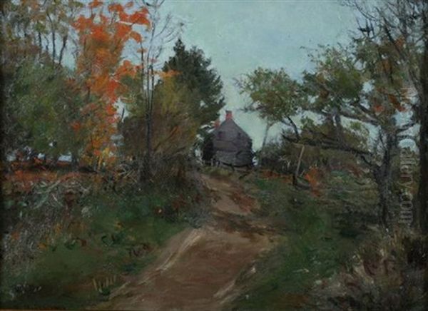 Barn In Fall Oil Painting by John Ward Dunsmore