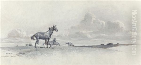 He Roamed The Open Range Oil Painting by William Herbert Dunton