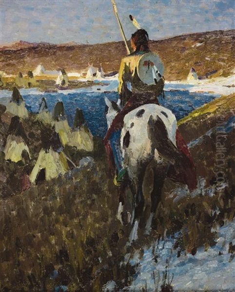 Winter Camp Of The Sioux Oil Painting by William Herbert Dunton