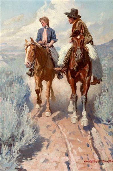 Prairie Courtship Oil Painting by William Herbert Dunton