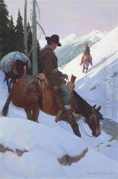 Going In, The Bear Hunters Oil Painting by William Herbert Dunton