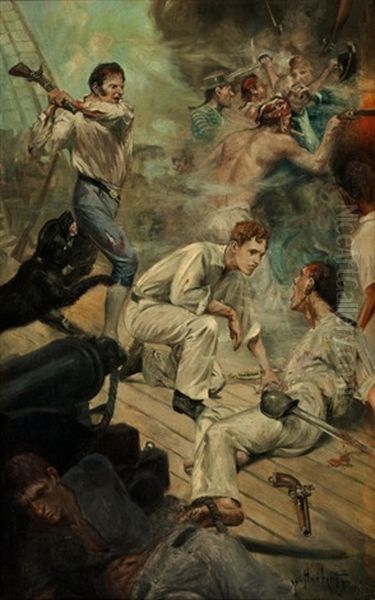 Nelson's Yankee Boy, Book Illustration Oil Painting by William Herbert Dunton