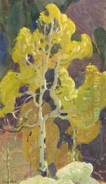 Decorative Landscape, Aspen No. 2 Oil Painting by William Herbert Dunton