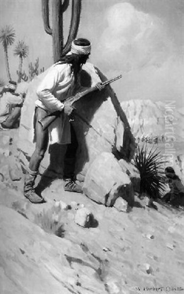 Apache Indians Oil Painting by William Herbert Dunton