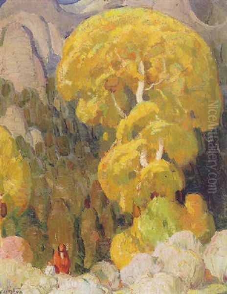 Cottonwood In The Indian Canyon by William Herbert Dunton