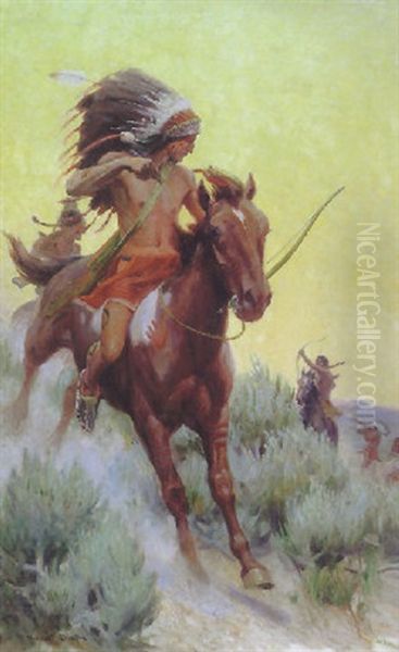 Hostile Tribes Oil Painting by William Herbert Dunton