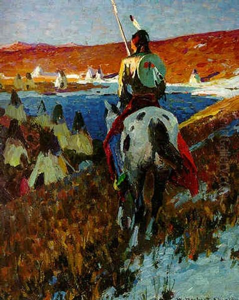 Winter Camp Of The Sioux Oil Painting by William Herbert Dunton