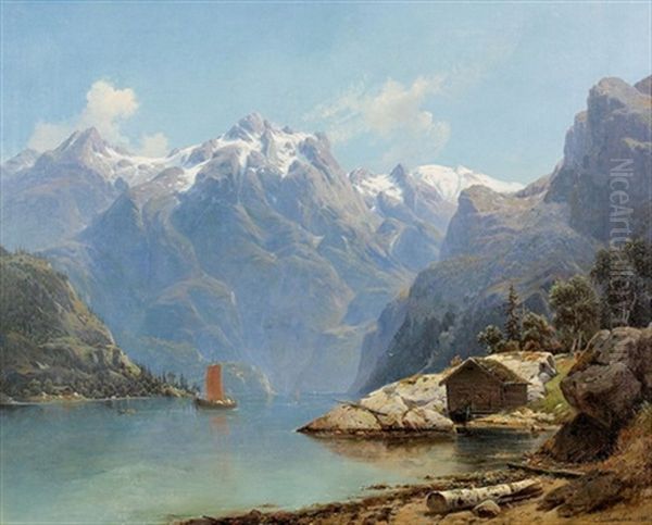 Landschaft Am Vierwaldstattersee by Johannes Bartholomaeus Duntze