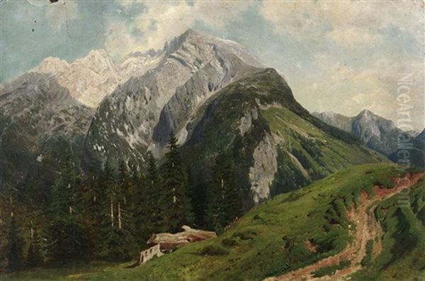 Im Sommerlichen Hochgebirge Oil Painting by Johannes Bartholomaeus Duntze