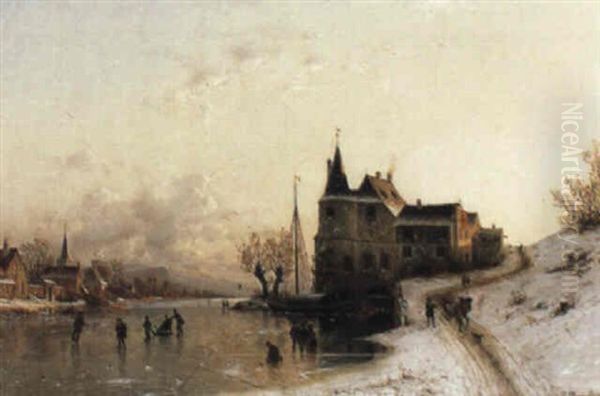 Winternachtmittag, Motiv Von Der Mosel by Johannes Bartholomaeus Duntze