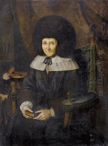 Portrat Der Johanna Von Bonstetten, Geb. Manuel (1589-?) Oil Painting by Johann Duenz