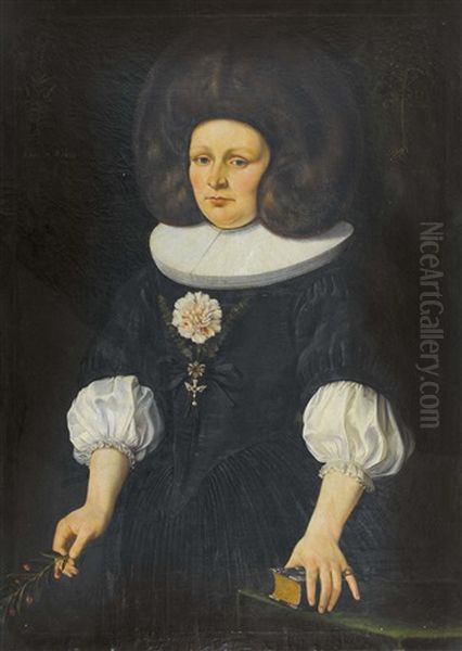 Portrat Einer 37-jahrigen Dame Mit Nelke Oil Painting by Johann Duenz