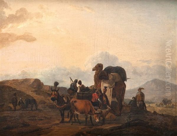 La Caravane Oil Painting by Claude Michel Hamon Duplessis