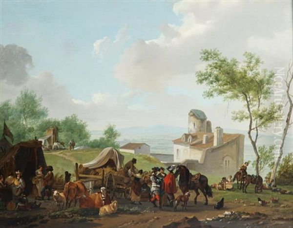 L'approvisionnement Des Militaires Oil Painting by Claude Michel Hamon Duplessis