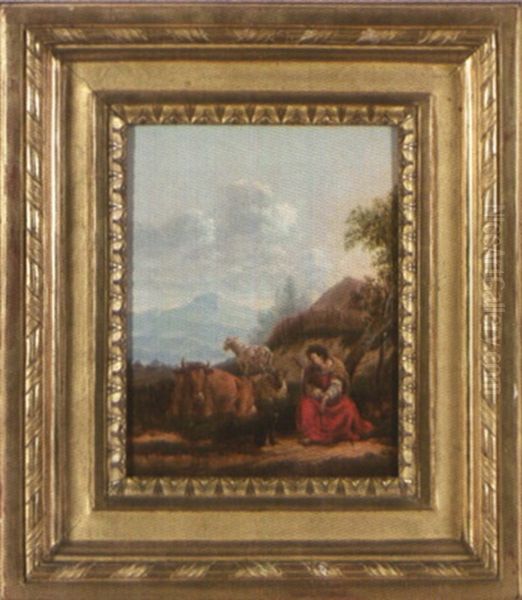 La Bergere Oil Painting by Claude Michel Hamon Duplessis