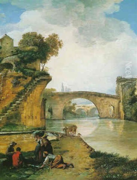 La Marchande De Poissons Oil Painting by Claude Michel Hamon Duplessis