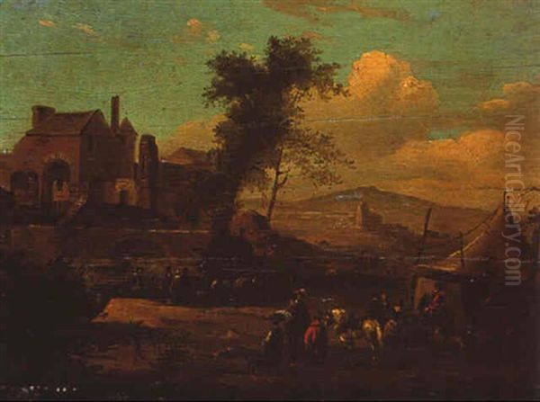 Scenes De Campement Oil Painting by Claude Michel Hamon Duplessis