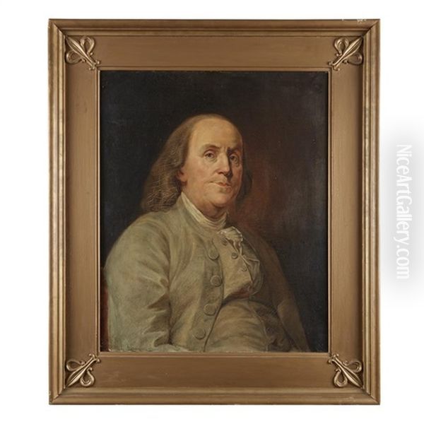 Portrait Of Benjamin Franklin Oil Painting by Joseph-Siffred Duplessis