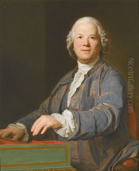 Portrait Of Christoph Willibald Ritter Von Gluck (1714-1787), Half-length Oil Painting by Joseph-Siffred Duplessis