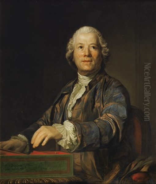 Portrait De Christoph Willibald Ritter Von Gluck Oil Painting by Joseph-Siffred Duplessis