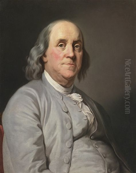 Portrait Of Benjamin Franklin Oil Painting by Joseph-Siffred Duplessis