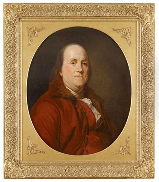 Portrait Of Benjamin Franklin (1706-1790) Oil Painting by Joseph-Siffred Duplessis