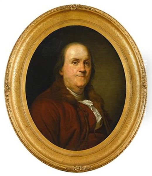 Portrait Of Benjamin Franklin Oil Painting by Joseph-Siffred Duplessis