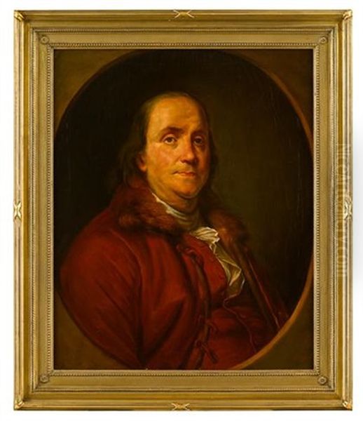 Portrait Of Benjamin Franklin Oil Painting by Joseph-Siffred Duplessis