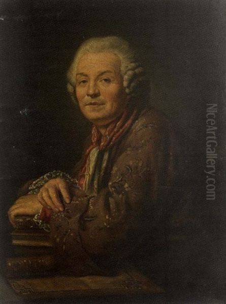 Portrait De Gluck Oil Painting by Joseph-Siffred Duplessis